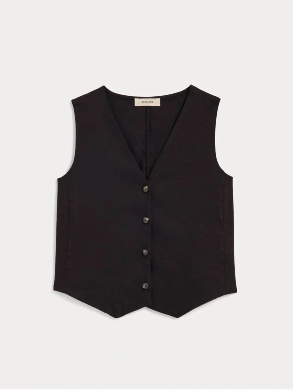 Everlane The Vest in Stretch Linen - 0 Black NWOT New